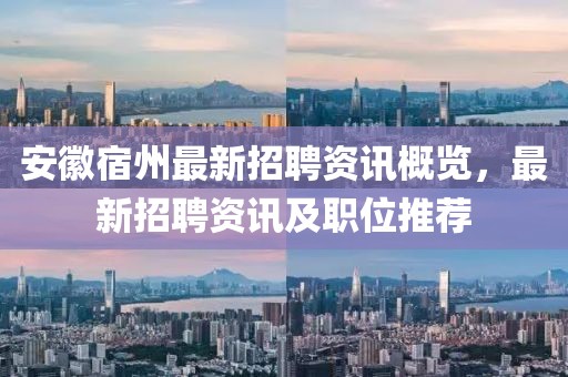 安徽宿州最新招聘資訊概覽,最新招聘資訊及職位推薦