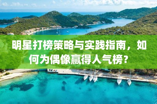 明星打榜策略與實踐指南,如何為偶像贏得人氣榜?