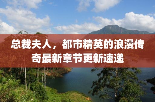 總裁夫人,都市精英的浪漫傳奇最新章節更新速遞