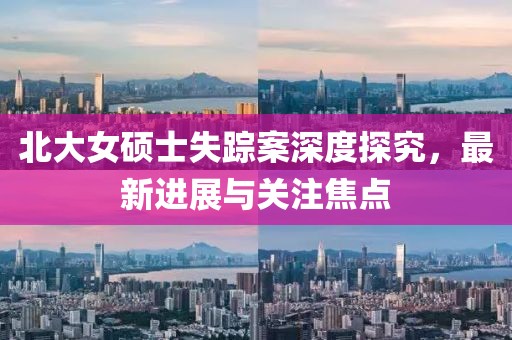 北大女碩士失蹤案深度探究,最新進展與關注焦點