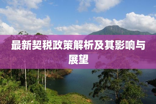 最新契稅政策解析及其影響與展望